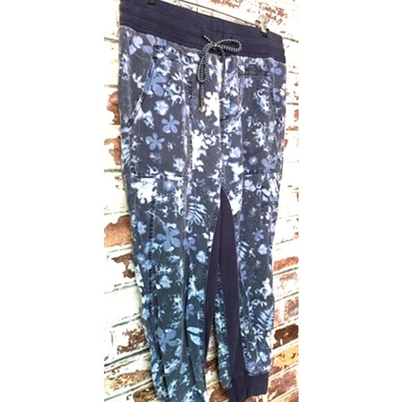 Anthropologie Nomad Tie Dye Acid Wash Floral Lounge Jogger Pants - Picture 8 of 16
